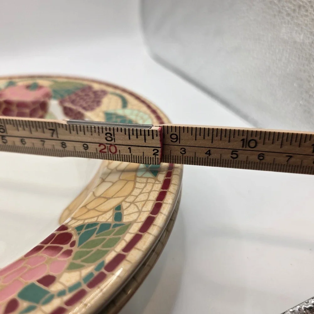 Pier 1 Mosaic Fruit Earthenware Salad Pasta Bowls Set of 3 Italy 8.75 inch